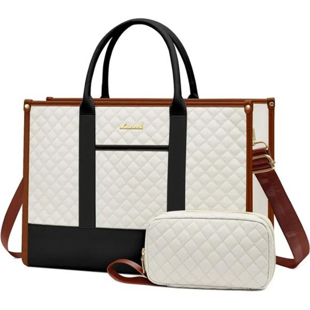 Laptop Bags for Women, 15.6 inch Waterproof Work Tote Bag with Clutch,